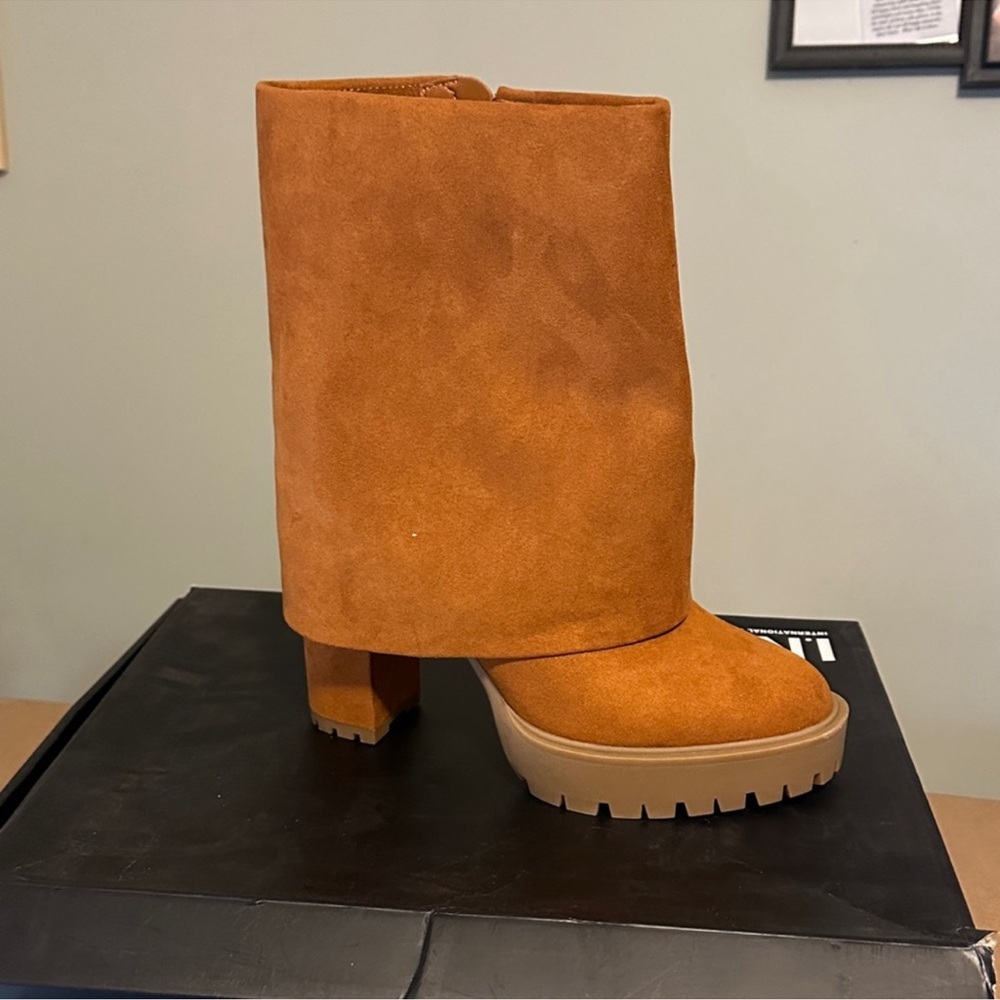 INC International Concepts orange/tan Heeled Boots